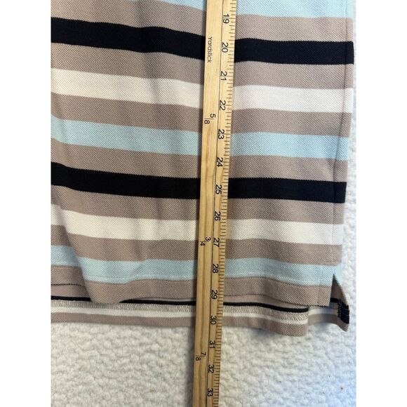 Lacoste Polo Shirt Mens Extra Large Striped Grey Black Cream Classic Fit Preppy - Picture 5 of 7